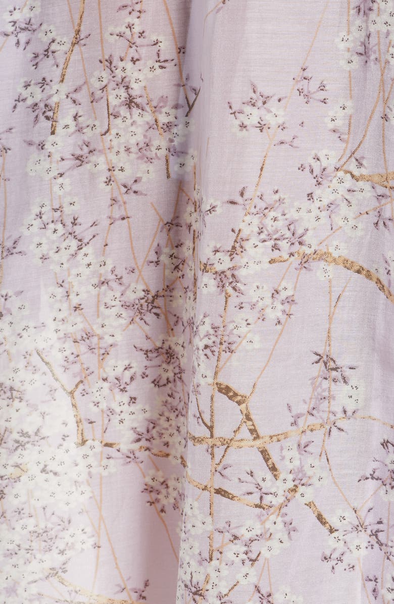 Papinelle Cherry Blossom Cotton & Silk Robe, Alternate, color, Lilac