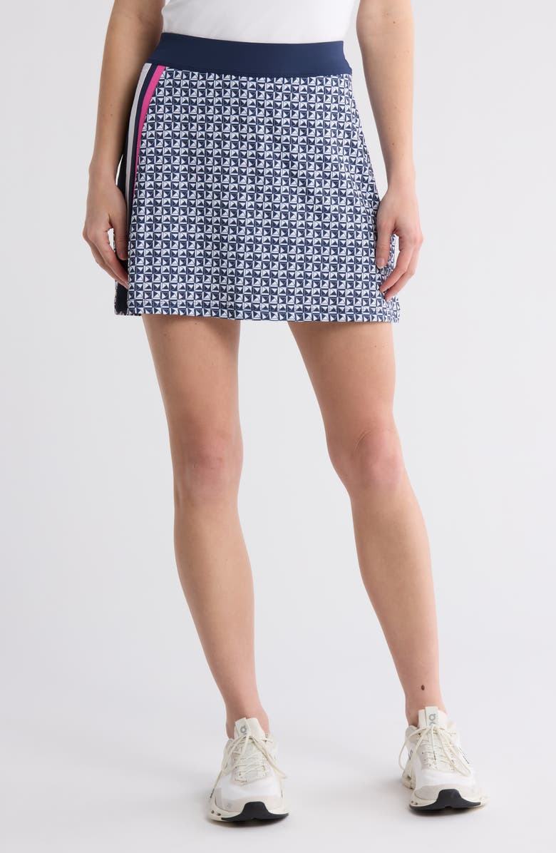 Original Penguin Geo Print Side Stripe Active Skort, Main, color, 