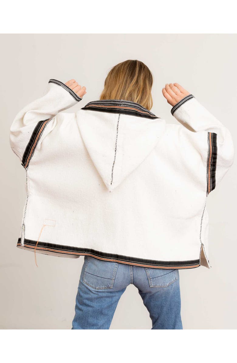 Fortela Cotton Poncho, Alternate, color, White