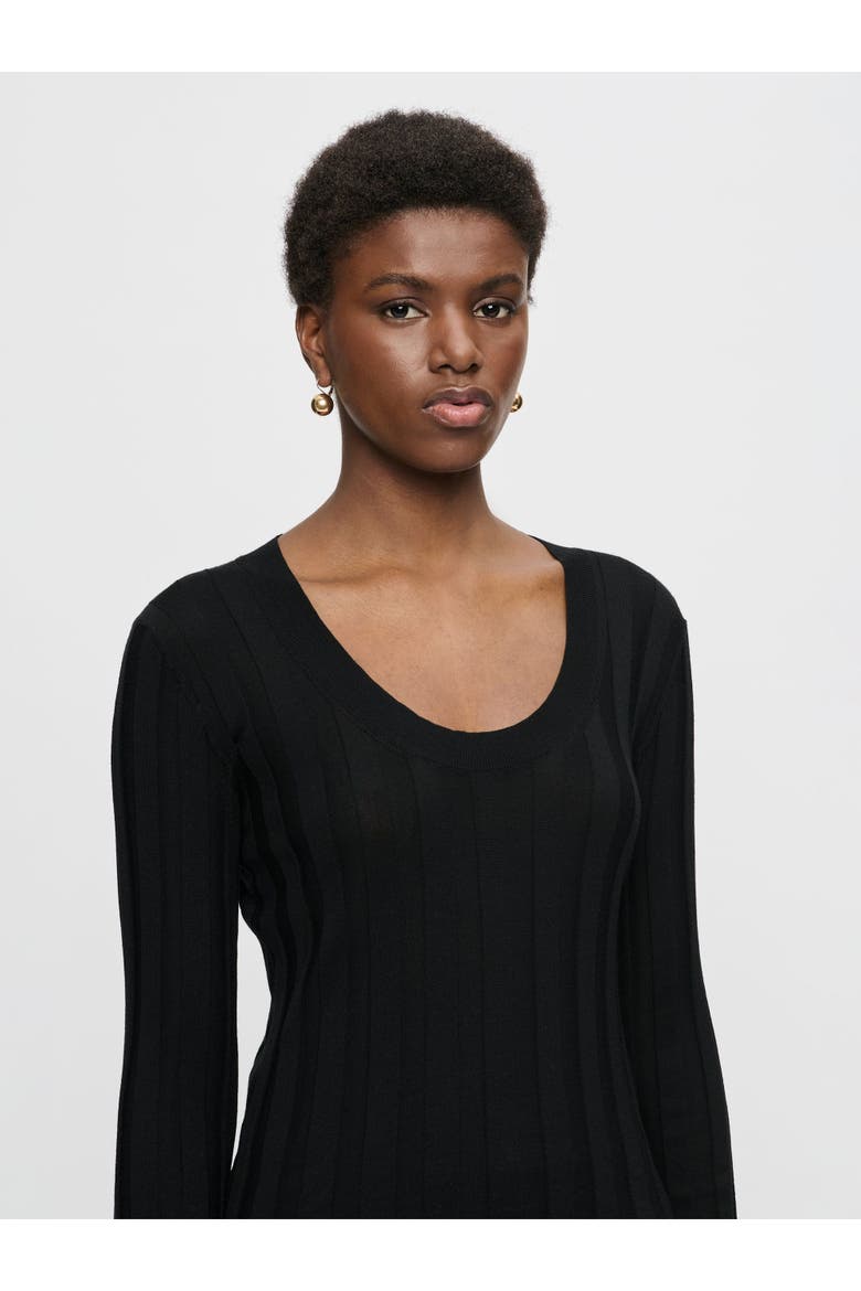 Margot Scoop neck sweater, Alternate, color, Black