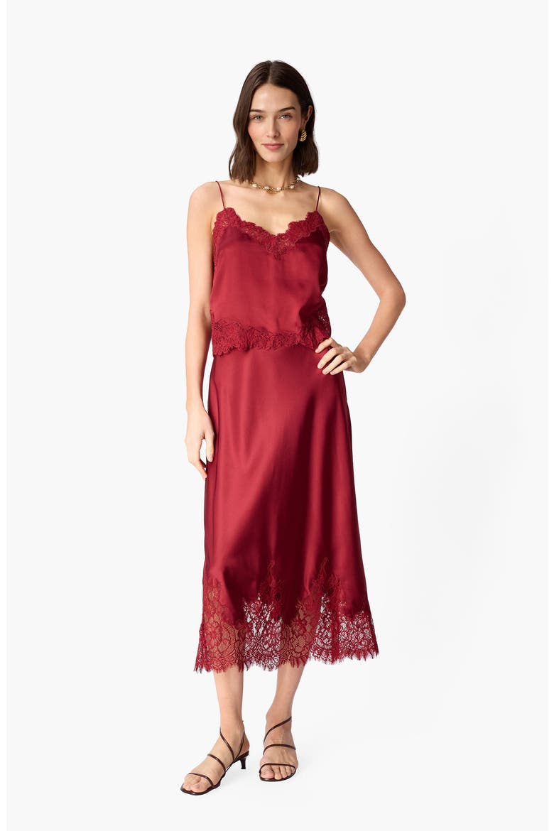 Malena Lace Trim Silk Camisole, Alternate, color, COMPOTE