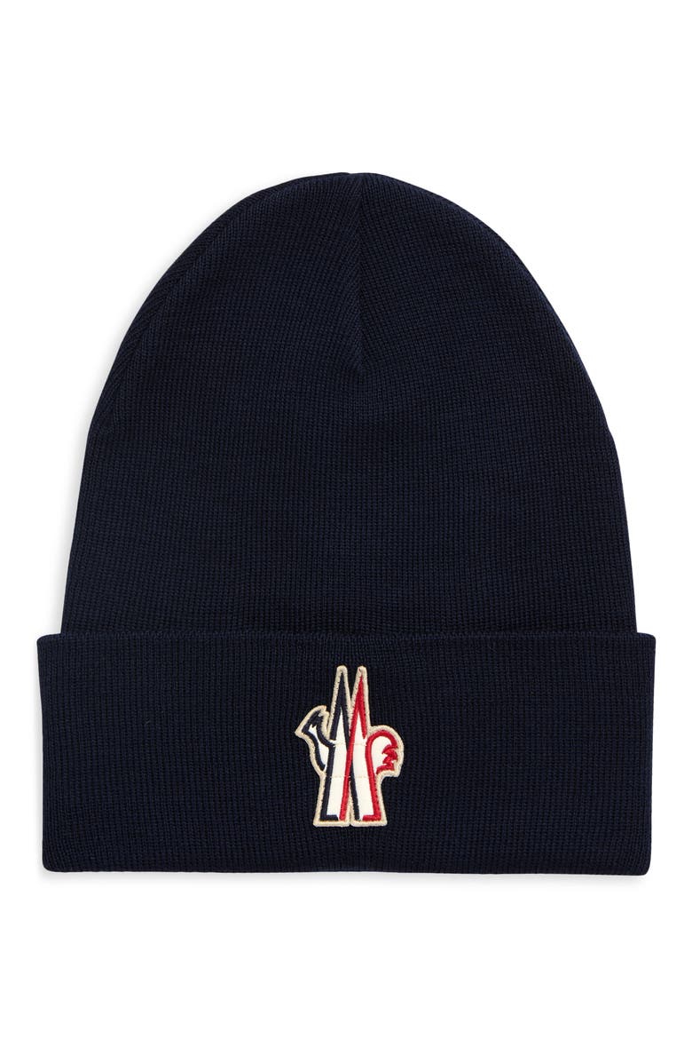 Logo Patch Virgin Wool Beanie (Men) | Nordstrom
