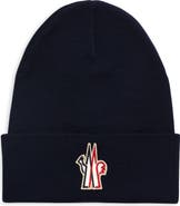 Moncler Logo Patch Virgin Wool Beanie