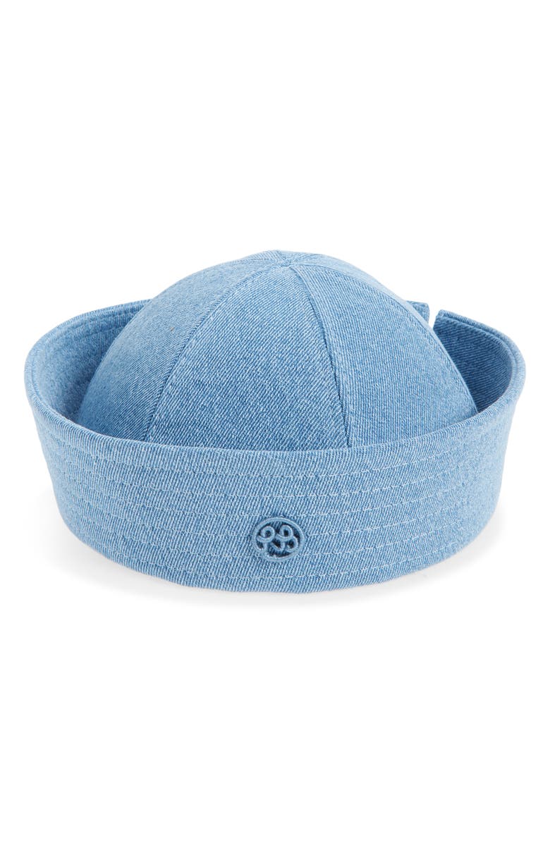 Ruslan Baginskiy Logo Embellished Denim Sailor Hat, Main, color, Blue