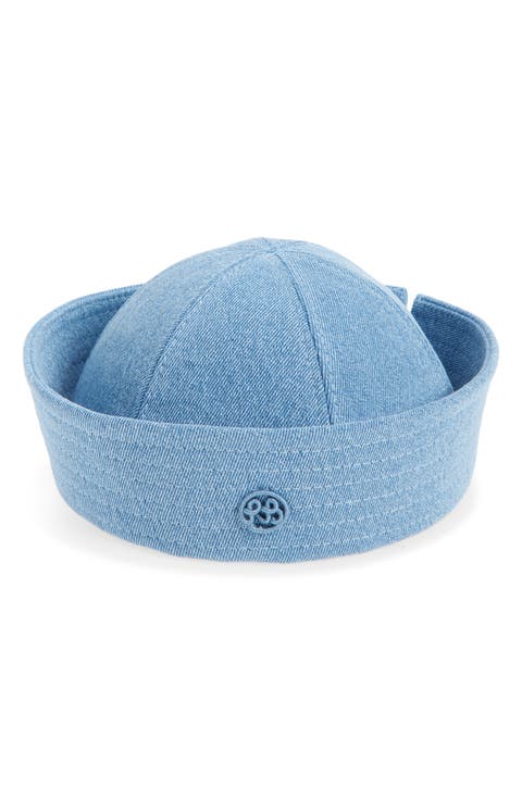 Logo Embellished Denim Sailor Hat