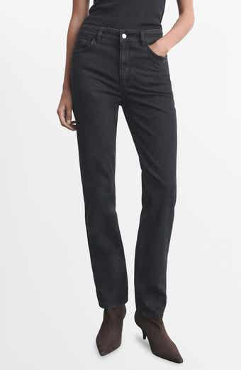 MANGO Mid Rise Straight Leg Jeans
