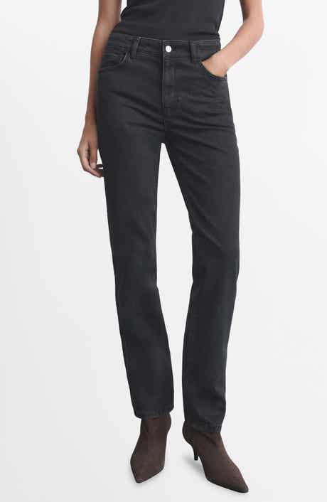 Mid Rise Straight Leg Jeans