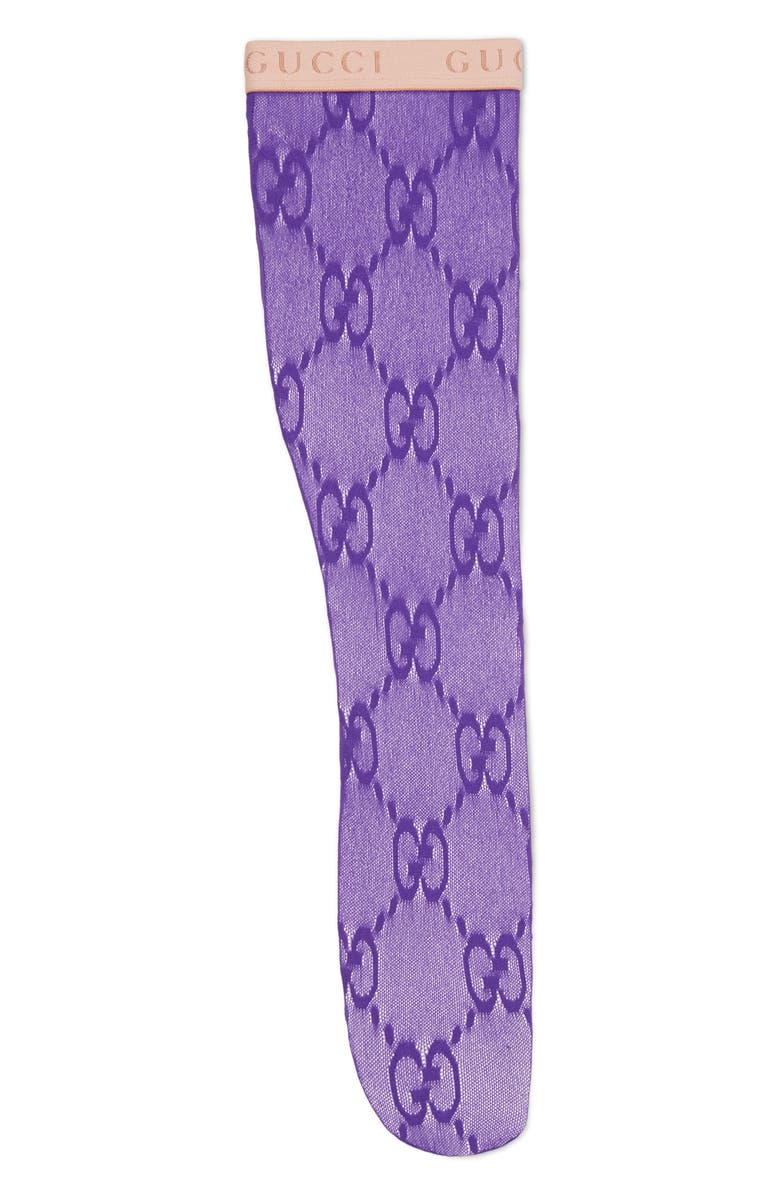 Gucci Double G Logo Knee High Socks, Alternate, color, 