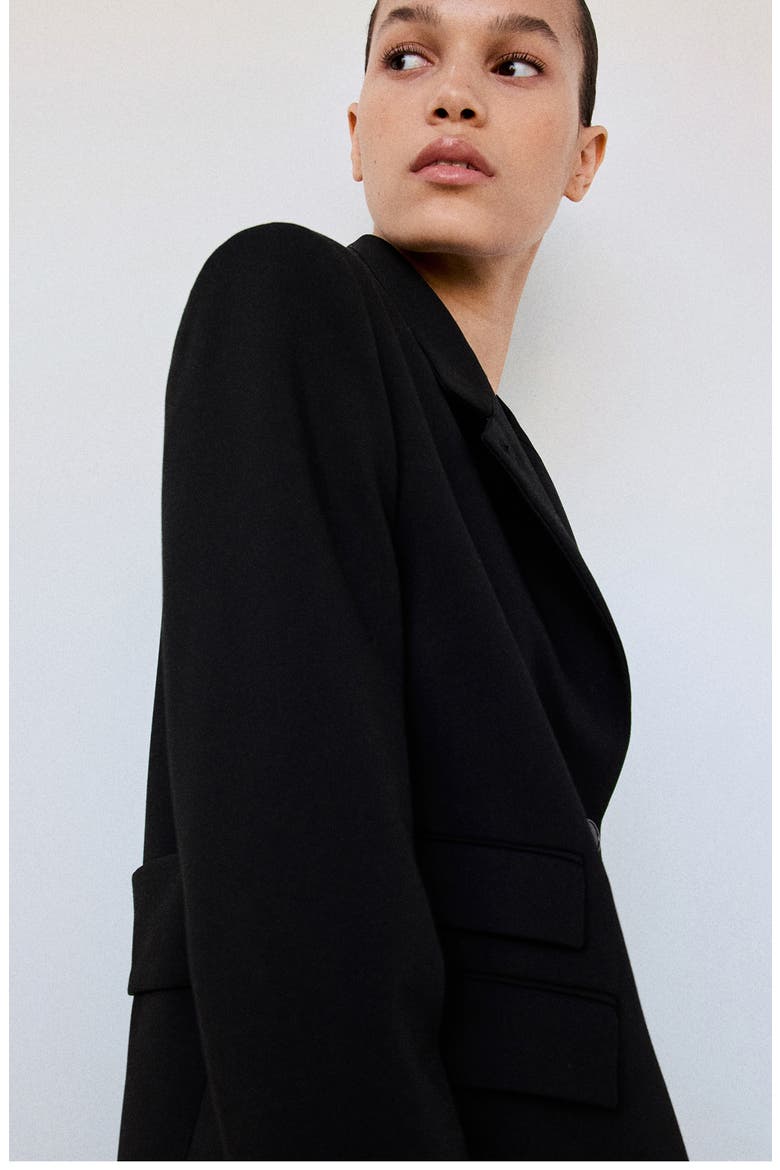 Straight Cut Blazer, Alternate, color, BLACK