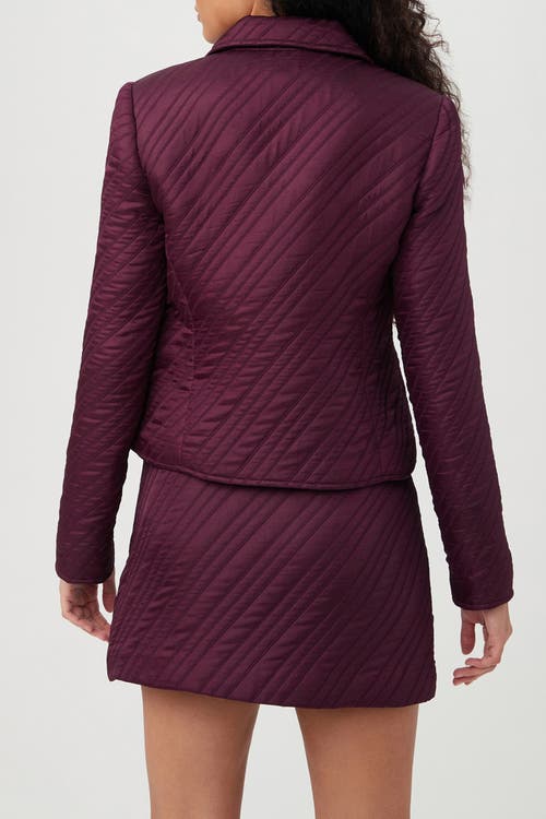 Trina Turk Vilet Quilted Collared Jacket In Purple