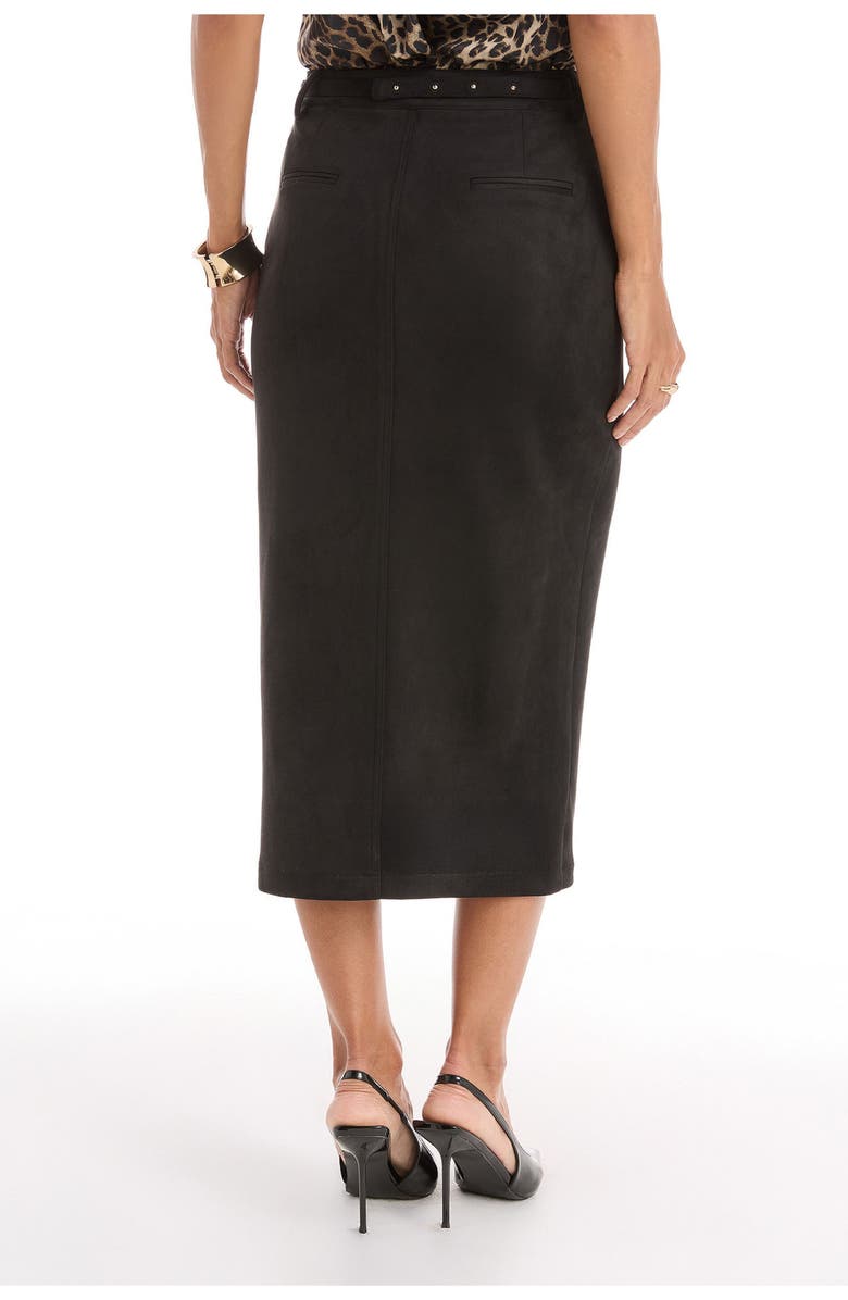 The Noli Shop Kendra Sueded Midi Skirt, Alternate, color, Black