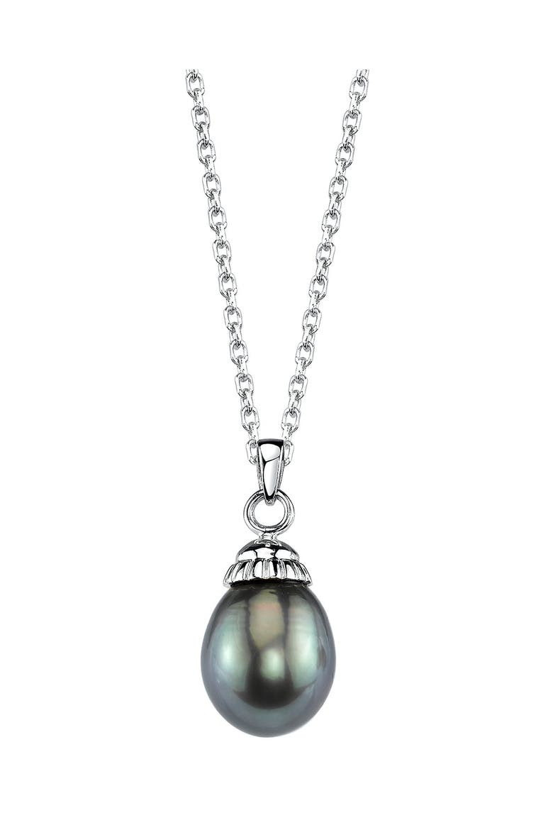 14K Gold Tahitian South Sea Pearl Devon Pendant, Main, color, White Gold