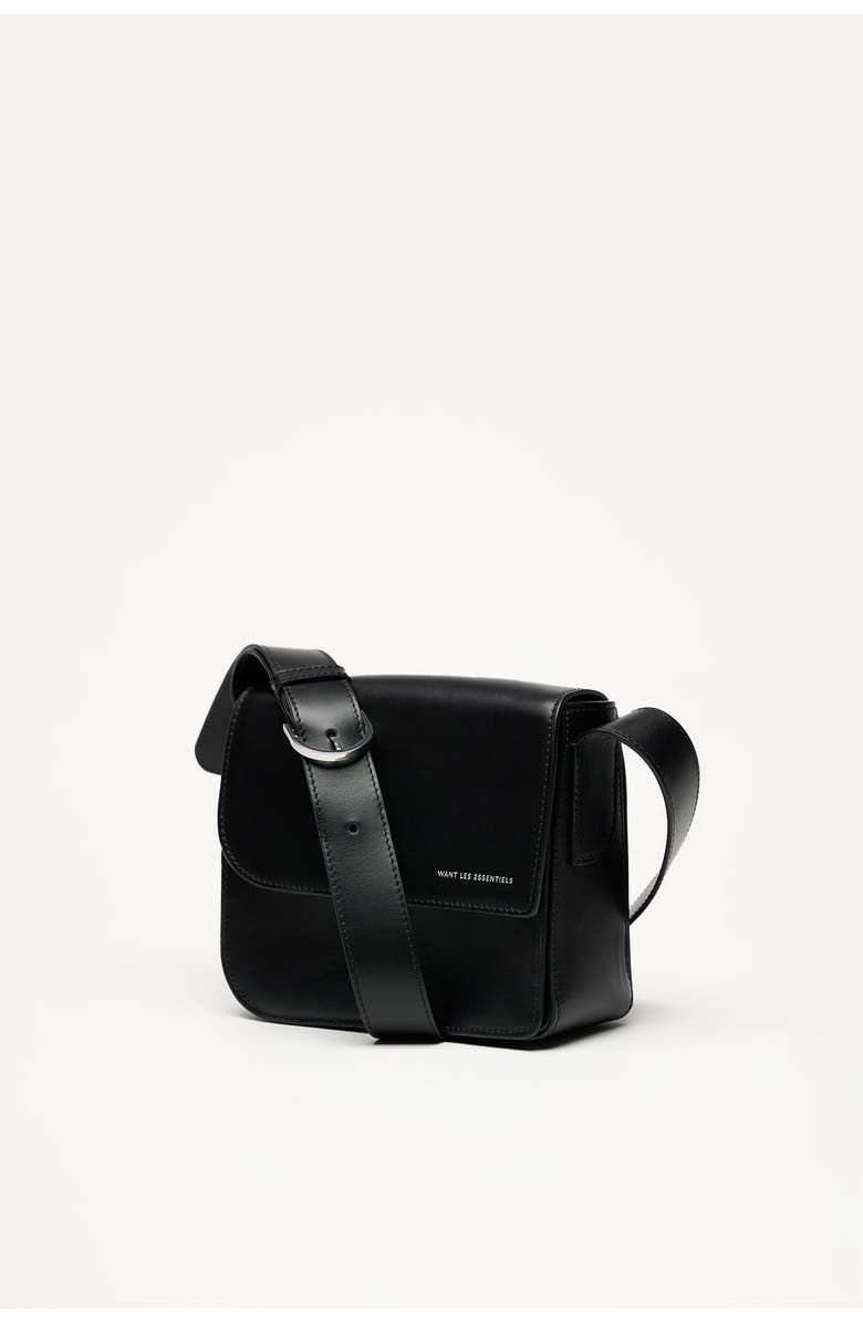 Want Les Essentiels Arch Smooth Leather Crossbody Bag, Alternate, color, Black