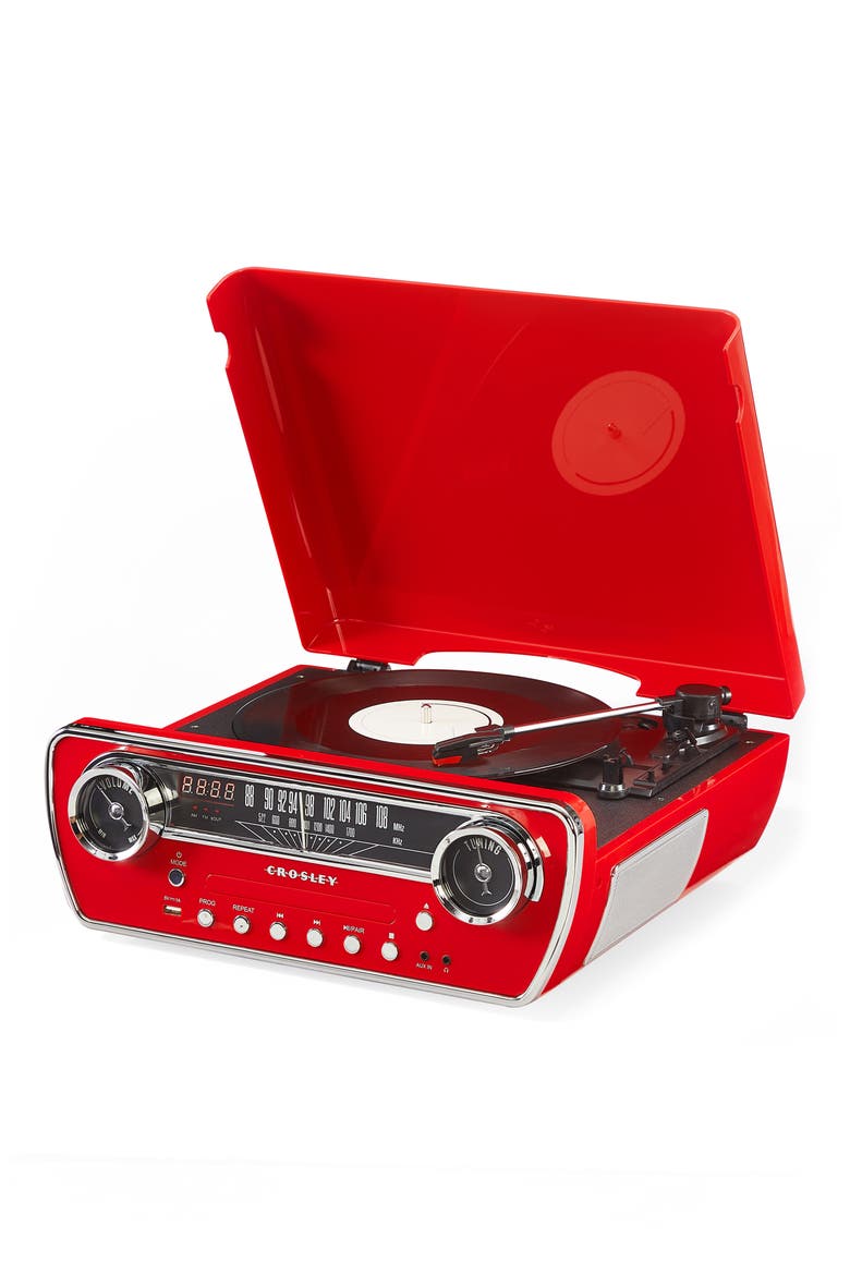 Powel 7-in-1 Record Player, Alternate, color, RED