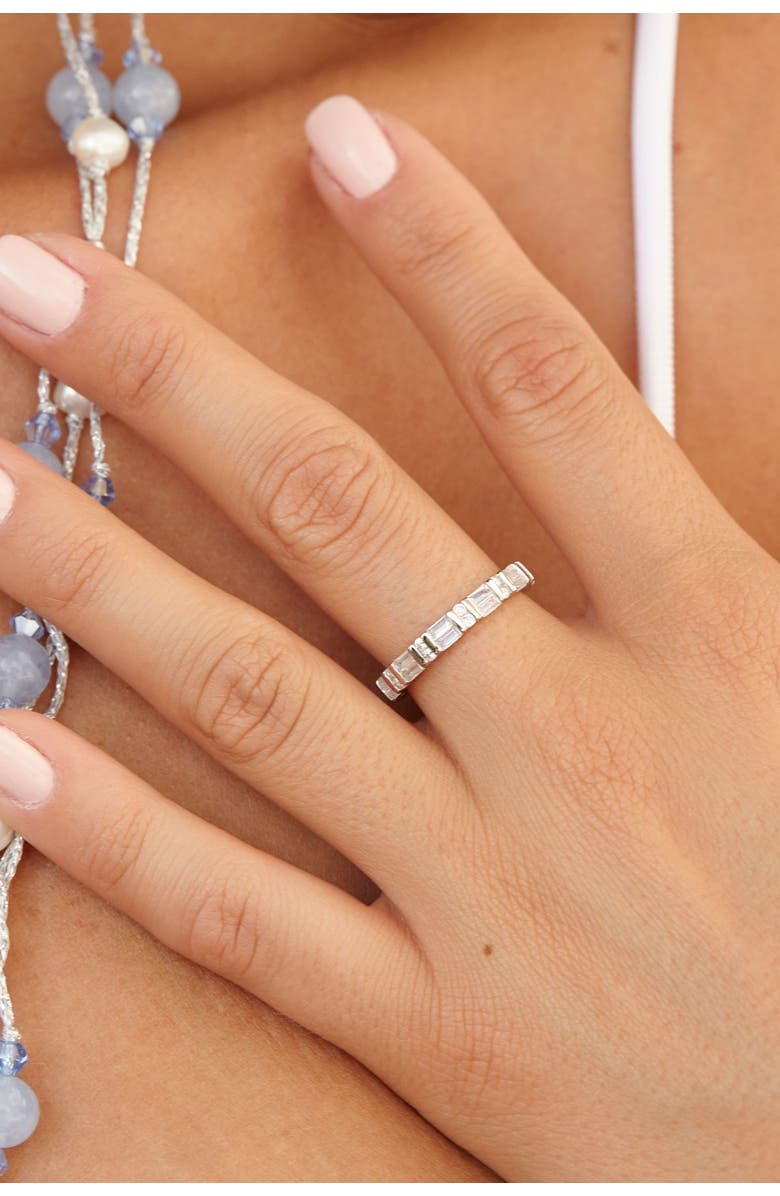 SAVVY CIE JEWELS Sterling Silver Baguette Eternity Band Ring, Alternate, color, 