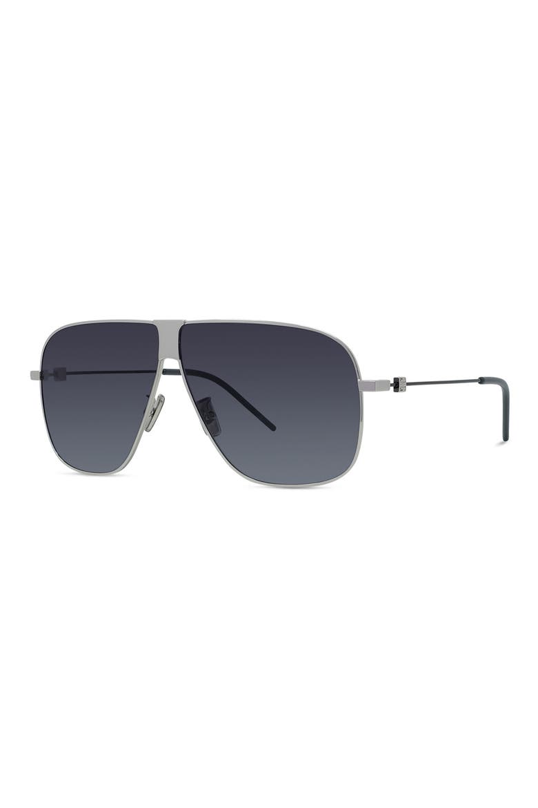 GV Speed 64mm Oversize Gradient Pilot Sunglasses, Alternate, color, SHINY PALLADIUM / SMOKE