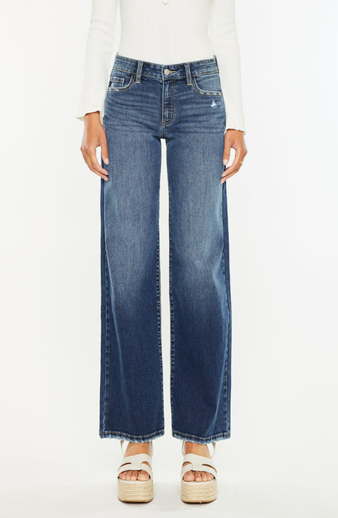 Gemma Mid Rise Wide Leg Jeans