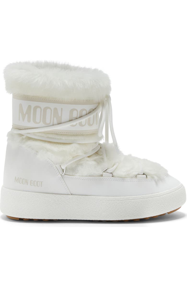 Moon Boot<sup>®</sup> LTrack Faux Fur Water Repellent Boot, Main, color, White