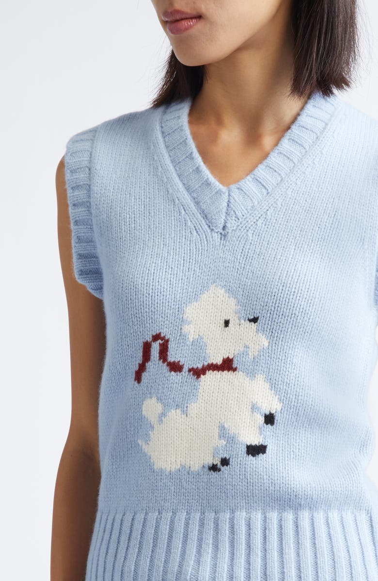 Tanner Fletcher Gender Inclusive Topher Poodle Wool Sweater Vest, Alternate, color, Light Blue