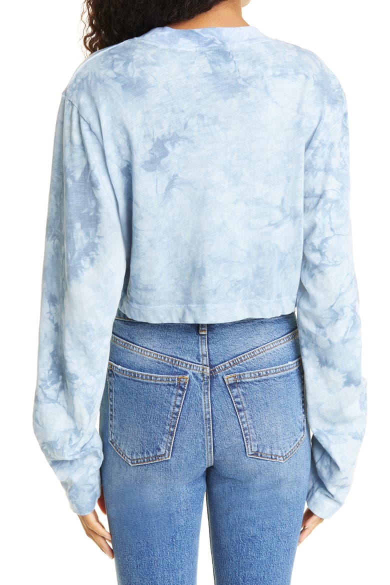 Tokyo Tie Dye Crop Tee, Alternate, color, AQUA CRYSTAL