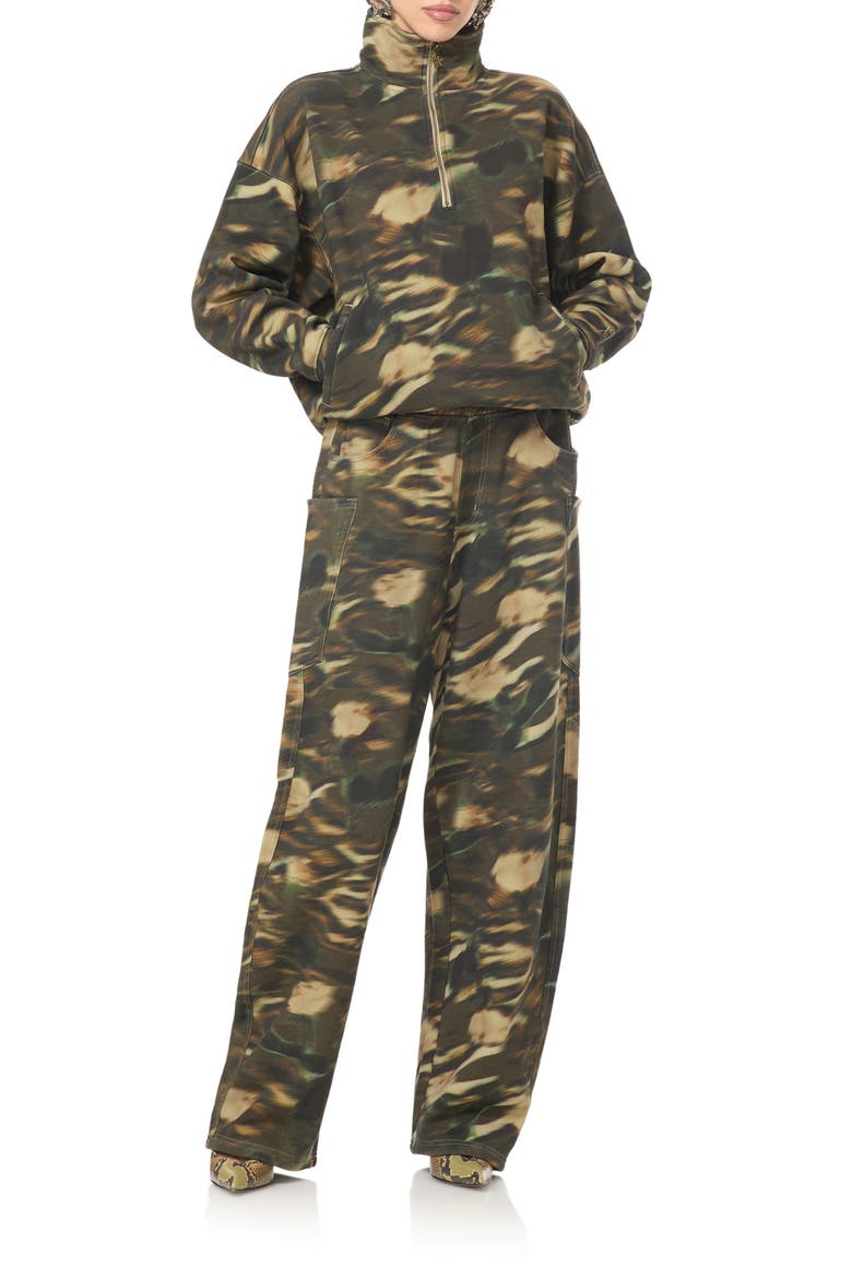 Cillian Quarter Zip Sweatshirt, Alternate, color, RUSHED CAMO