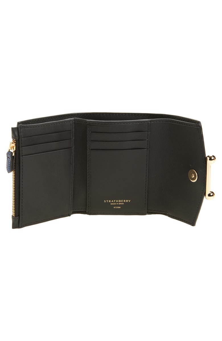 Strathberry Mosaic Lizard Embossed Leather Trifold Wallet, Alternate, color,
