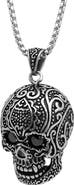 STEELTIME Stainless Steel Skull Pendant Necklace