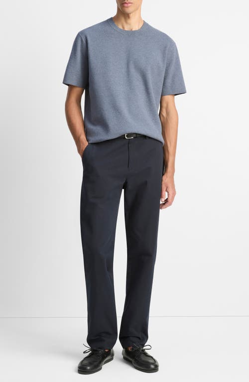 Vince Milano Short Sleeve Crewneck Sweater In Blue