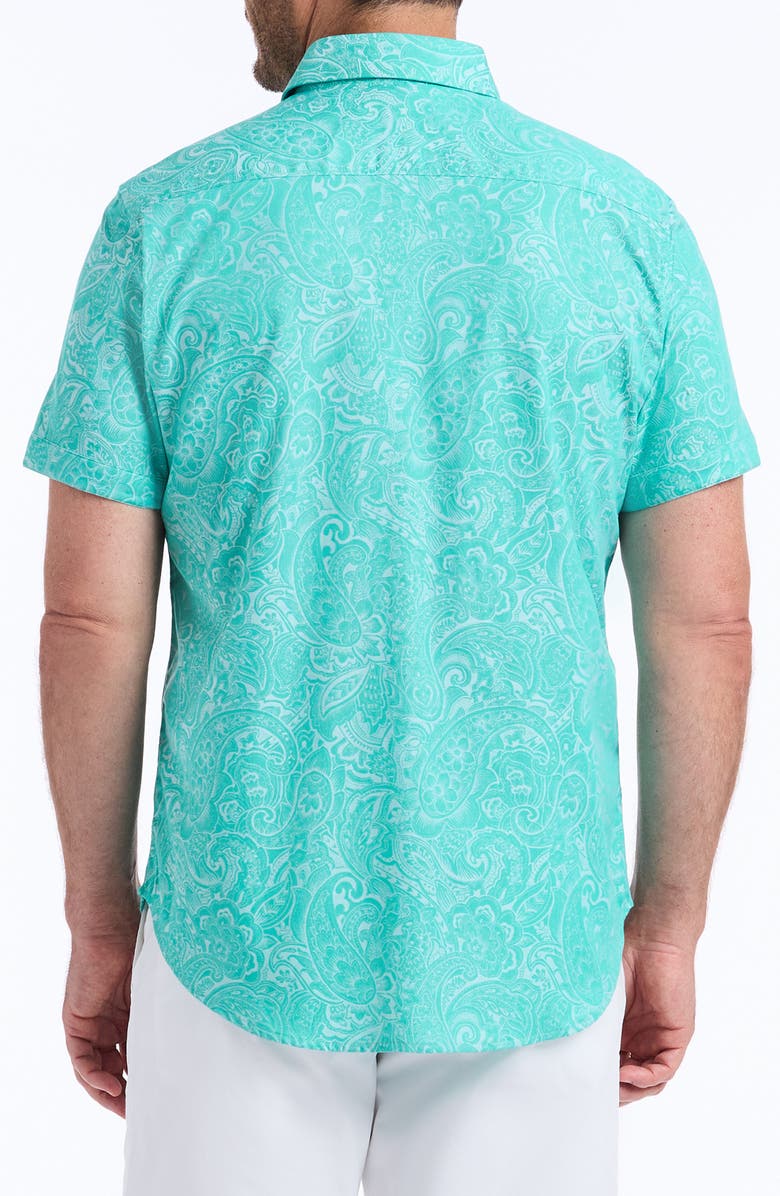 Robert Graham Hudson Short Sleeve Button-Up Shirt, Alternate, color, Mint