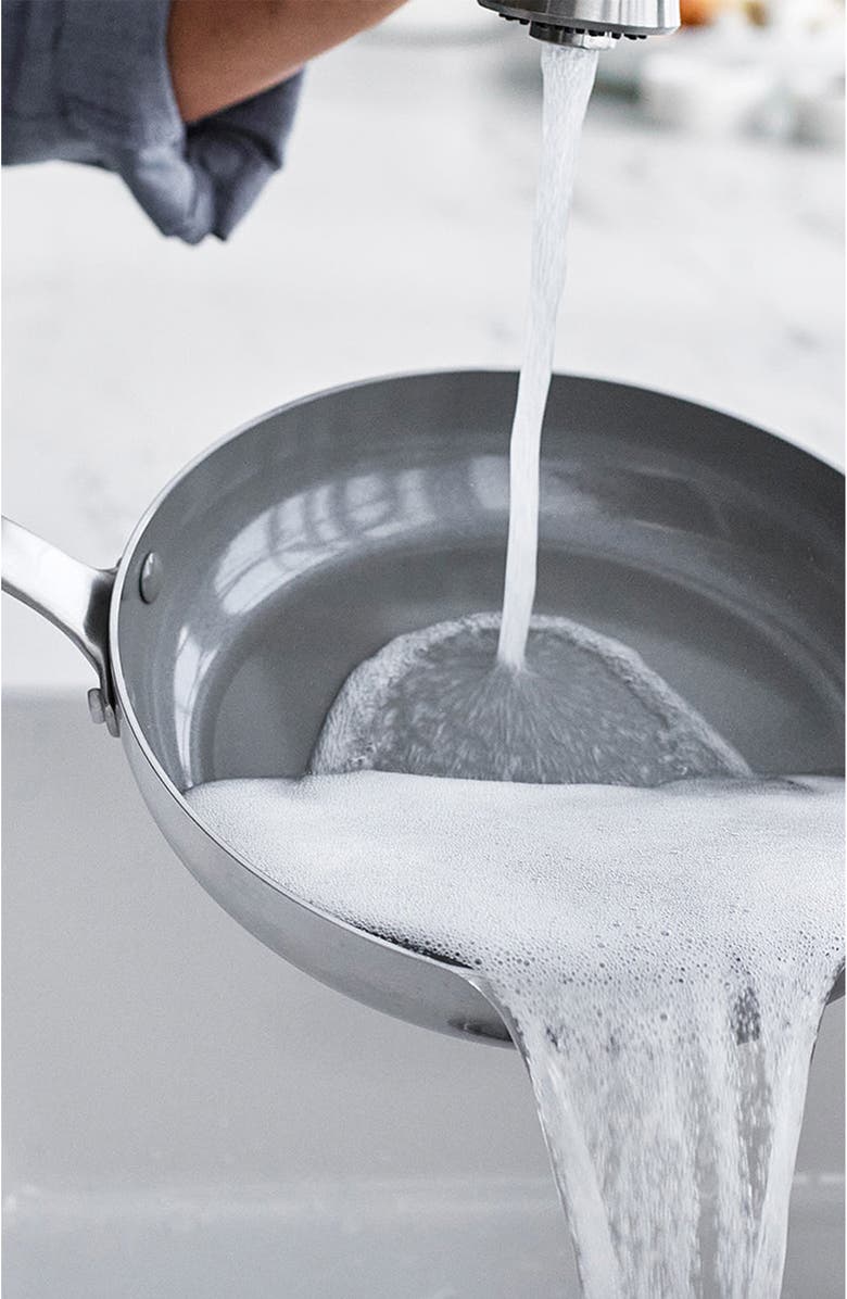 GreenPan Chatham Stainless Ceramic Nonstick 8” & 10” Frypan Set, Alternate, color, Silver