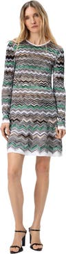 Missoni Mini Dress In English Rib Knit With Flame Pattern