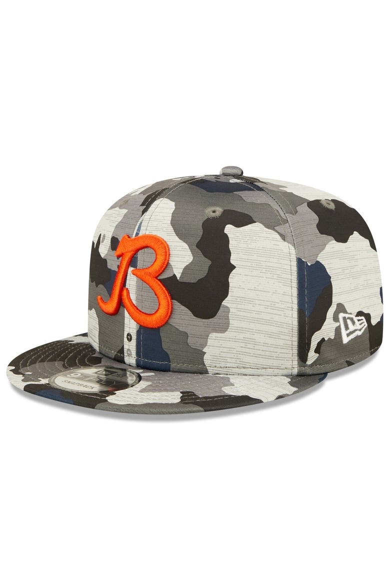 Men's New Era Camo Chicago Bears 2022 NFL Training Camp Official Script 9FIFTY Snapback Adjustable Hat, Main, color, Camo