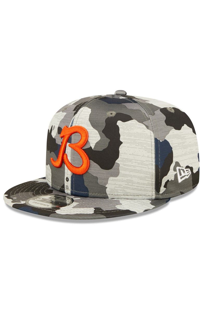 New Era Men's New Era Camo Chicago Bears 2022 NFL Training Camp Official Script 9FIFTY Snapback Adjustable Hat, Main, color,