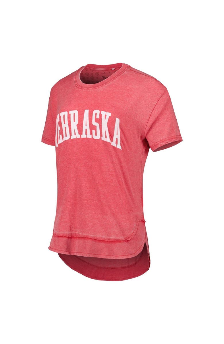 PRESSBOX Women's Pressbox Scarlet Nebraska Huskers Arch Poncho T-Shirt, Alternate, color, Scarlet