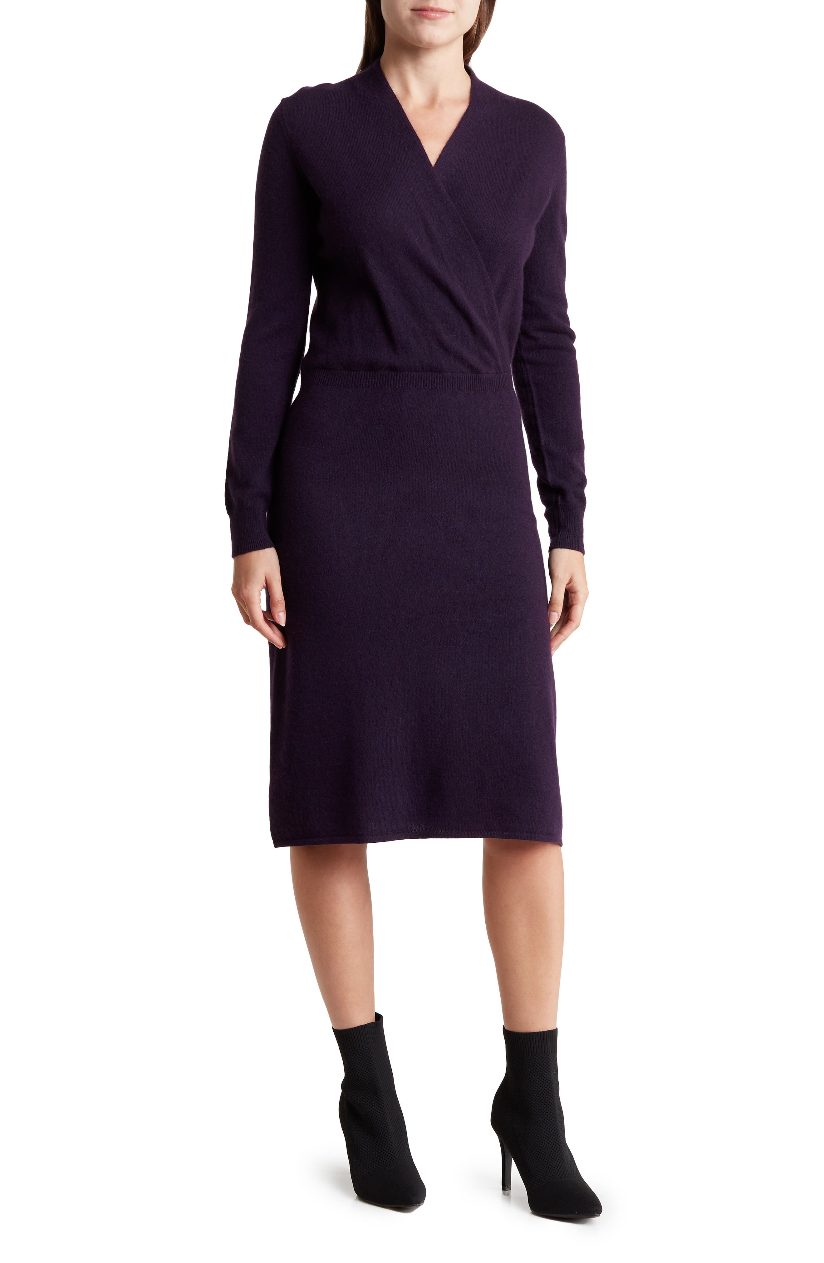 Sofia Cashmere Long Sleeve Cashmere Sweater Dress