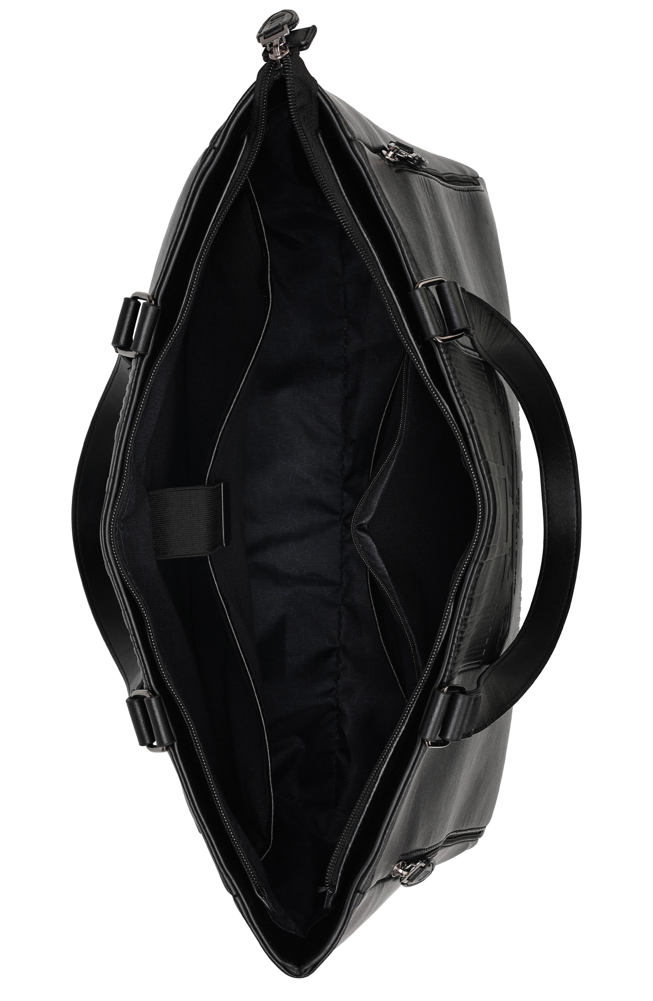 ELLE Roamer 24L Vegan Leather Weekender Duffel Bag, Alternate, color, Black