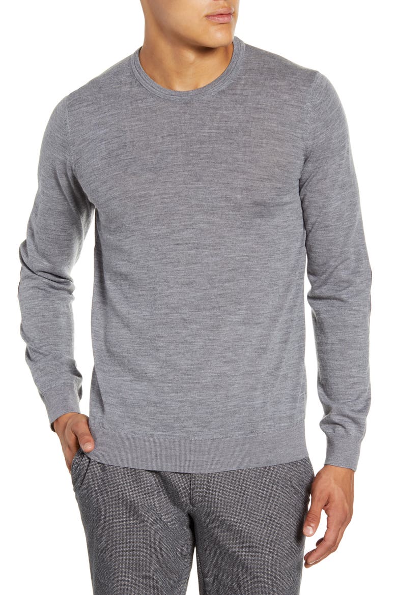 Rick Crewneck Merino Wool Sweater, Main, color, 03-GREY