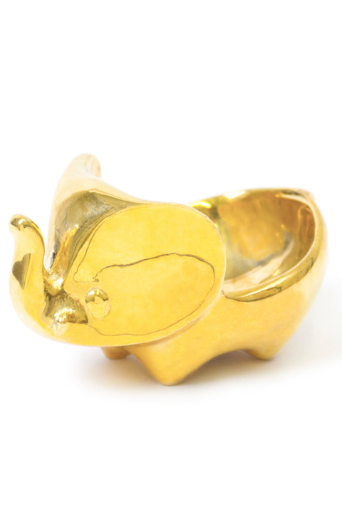 Brass Elephant Decorative Bowl