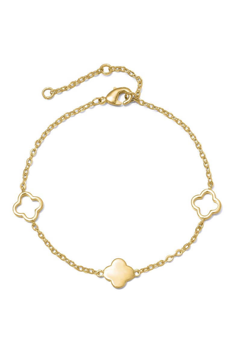3-Piece Mixed Clover Jewelry Set, Alternate, color, GOLD