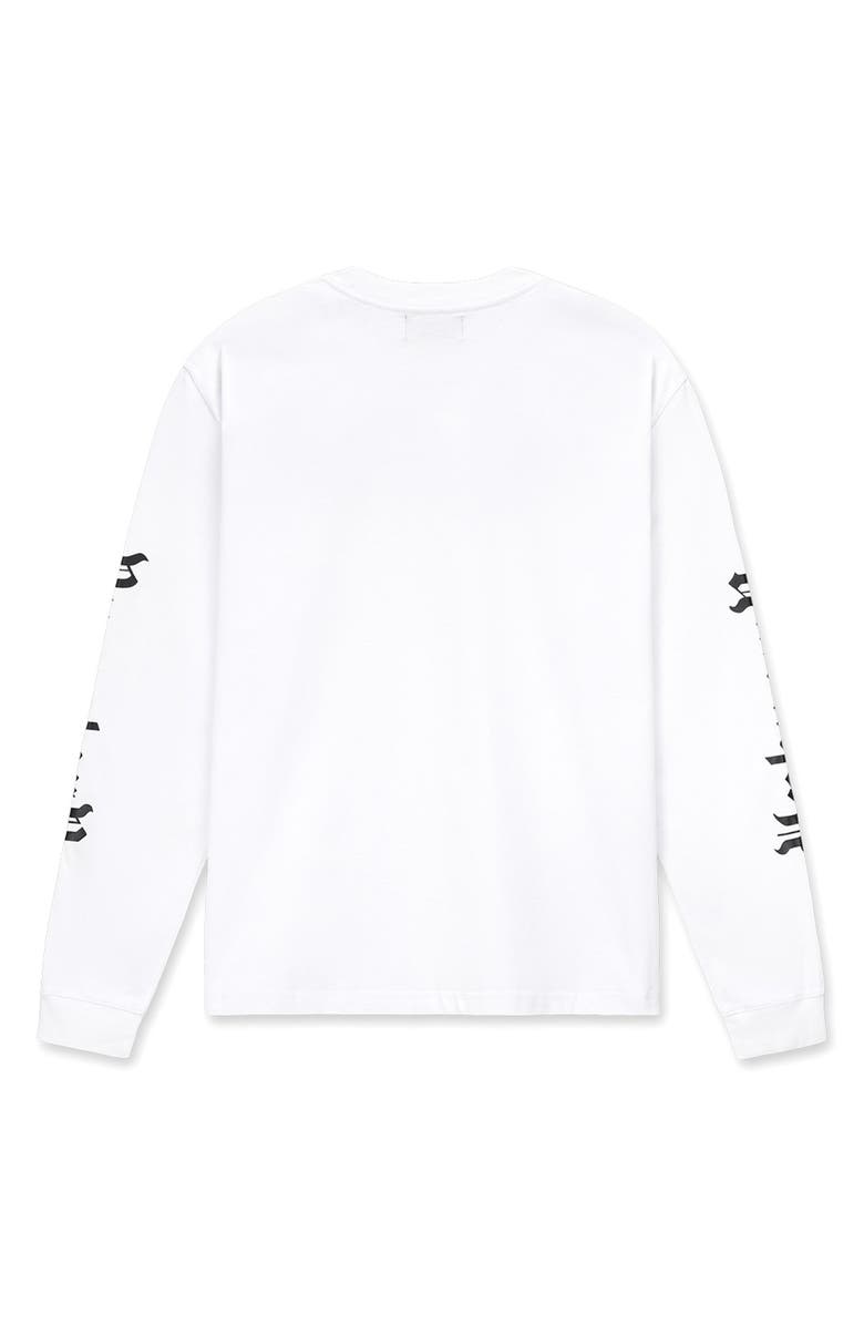 RtA Lawrence Long Sleeve Graphic T-Shirt, Alternate, color, White Unknown Purgatory