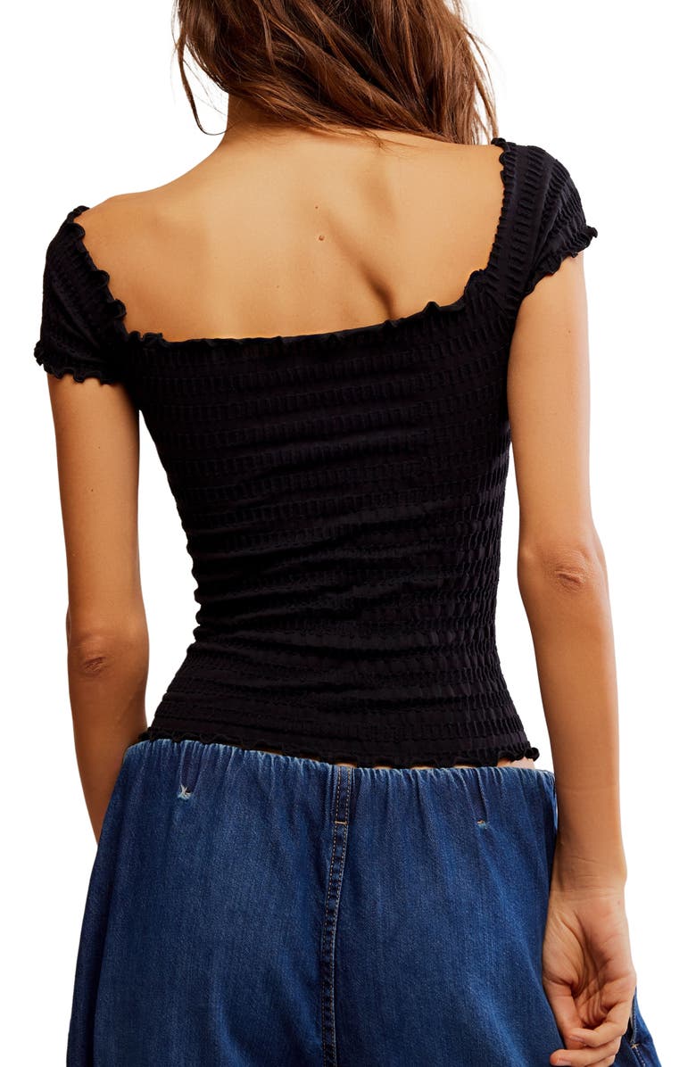 Free People Pucker Up Seamless T-Shirt, Alternate, color, Black