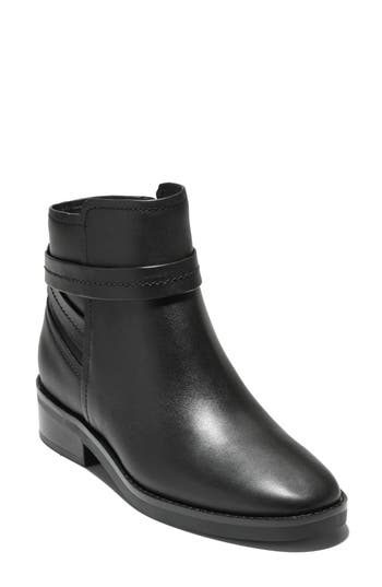 Cole Haan Rosalyn Waterproof Ankle Strap Bootie In Black