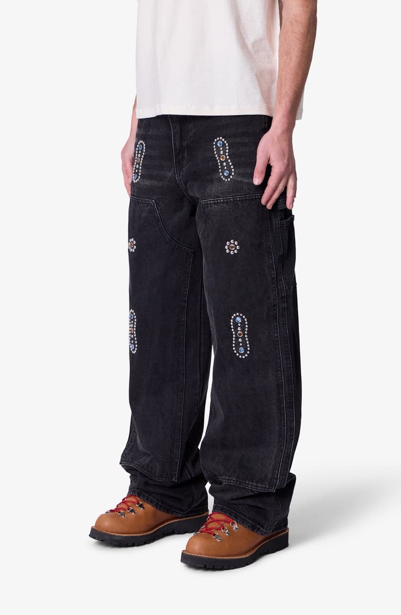 mnml Western Jewel Carpenter Jeans, Alternate, color, Washed Black