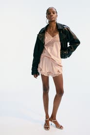 H&M Lace-trimmed Strappy Satin Top