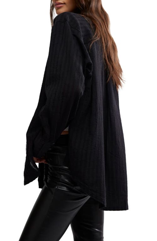 Free People Tuxy Woven Button-up Shirt In Black Combo