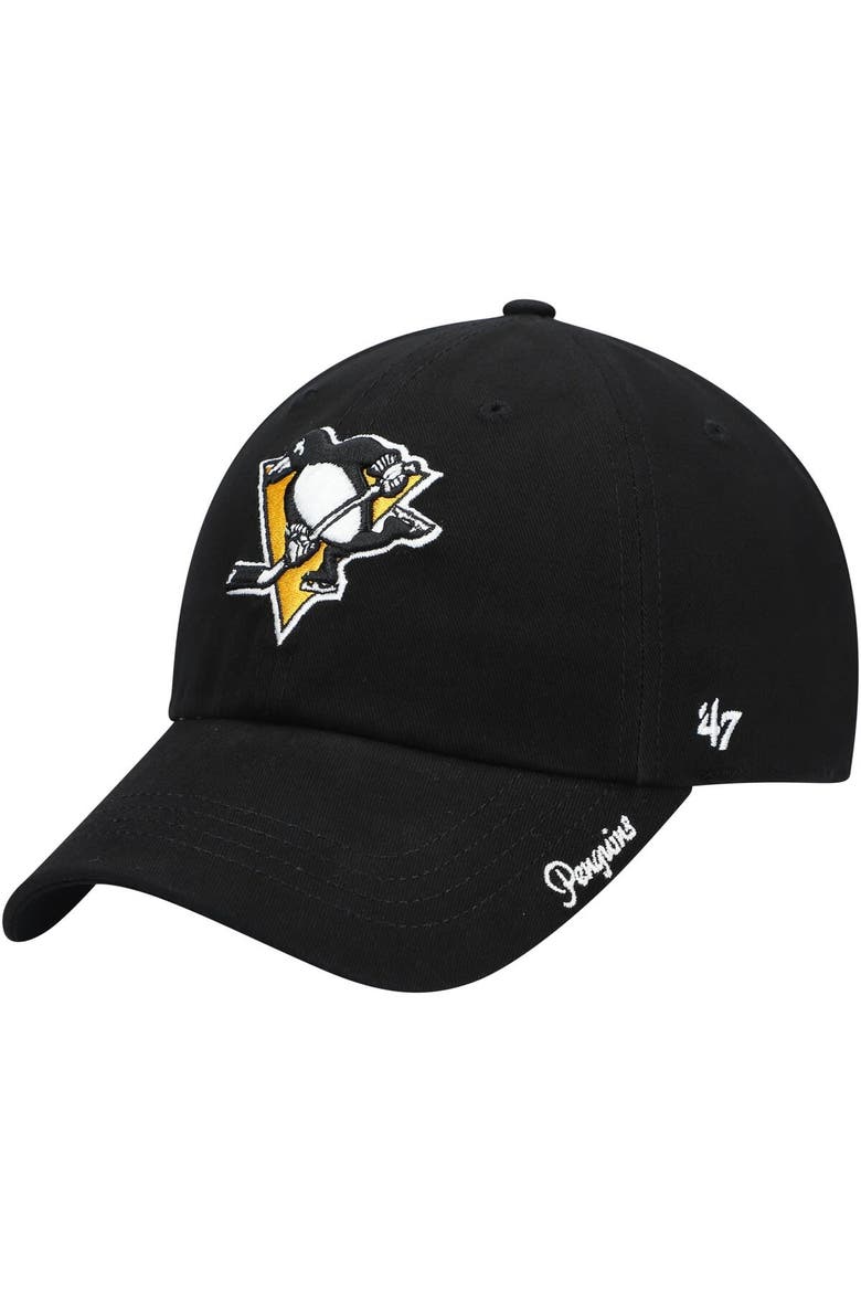 Women's '47 Black Pittsburgh Penguins Team Miata Clean Up Adjustable Hat, Main, color, Black