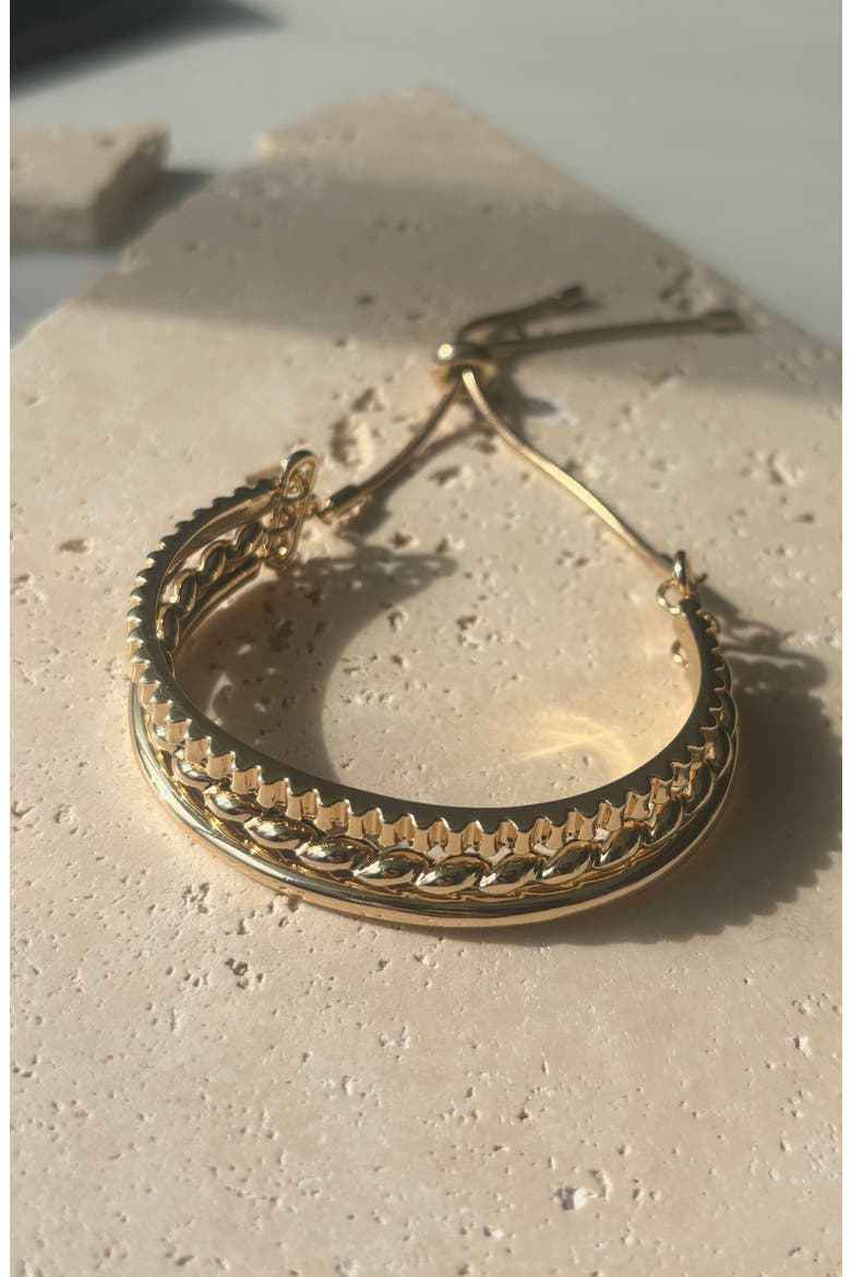 3-Line Cuff Bracelet, Alternate, color, GOLD