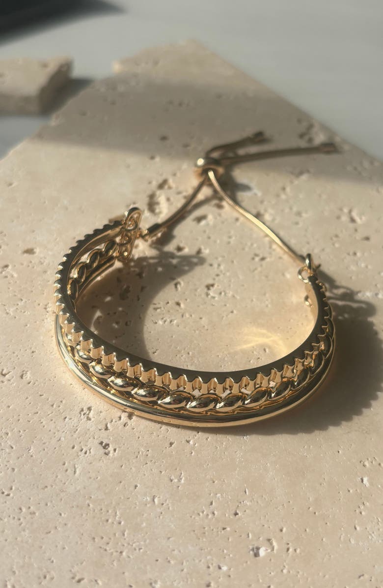 Adornia 3-Line Cuff Bracelet, Alternate, color, Gold