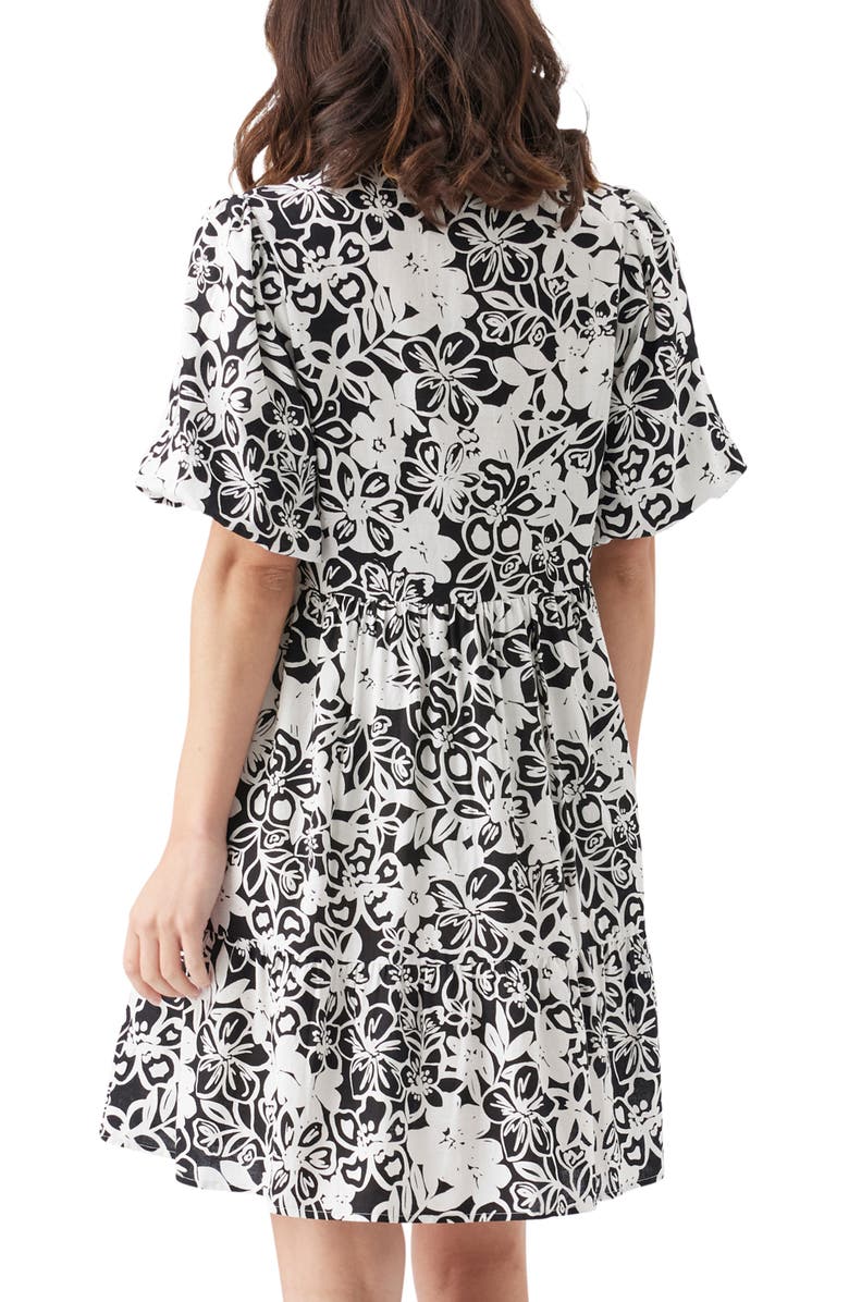 Ripe Maternity Nahla Linen Dress, Alternate, color, Black / White