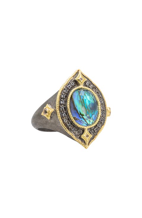 Blue Mother of Pearl Ring